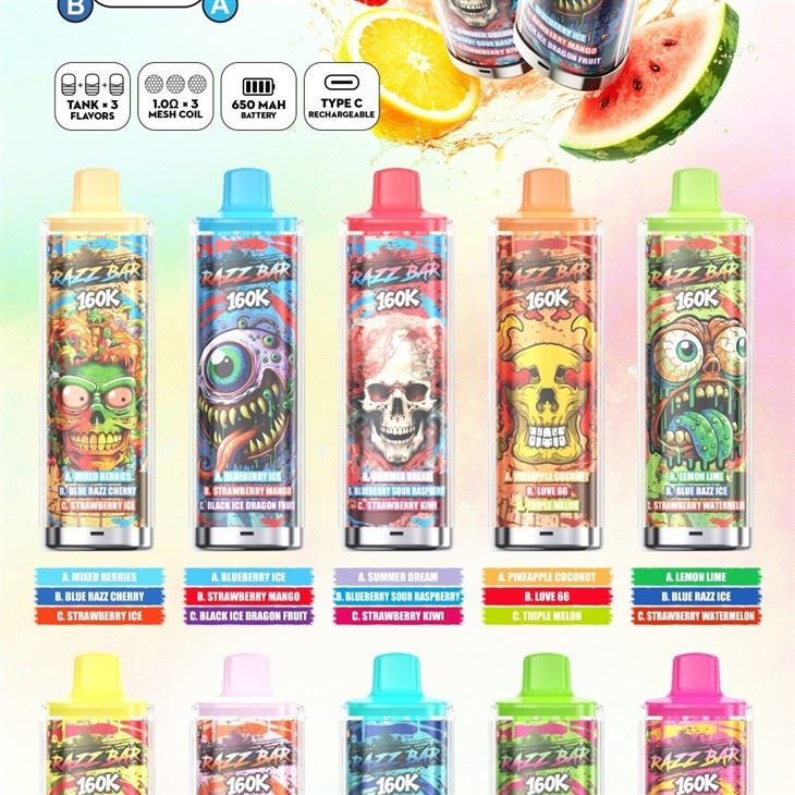 Razz Bar 160k Puff Viral Product high quality